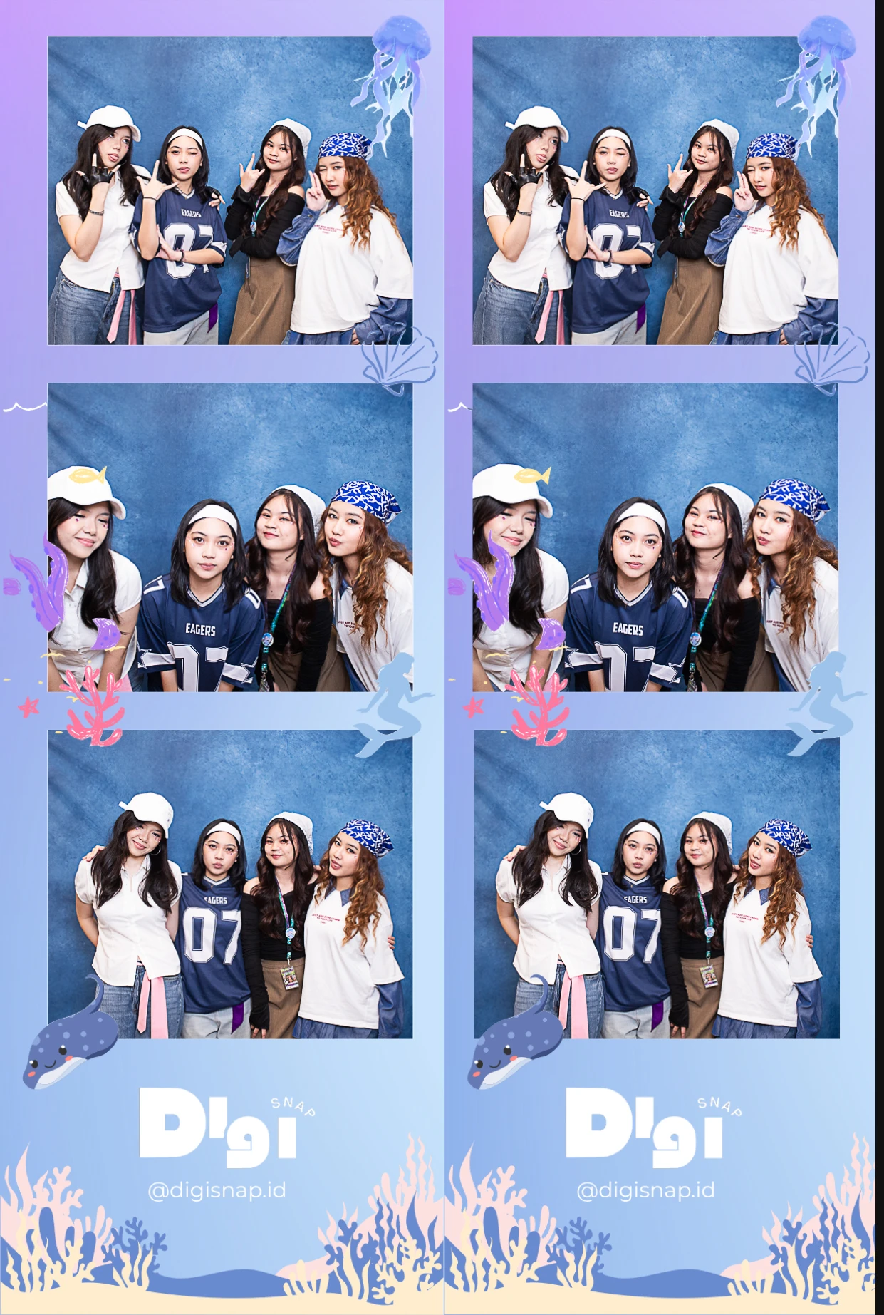 A 2R photo strip — three moments printed in one tall strip